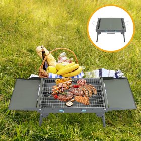 generic Practical Charcoal Grill Premium Camping Rack Portable Barbecue Rack Outdoor Foldable Grill Portable Grill Charcoal Camping Grill BBQ Grill Portable Stainless Steel Grill