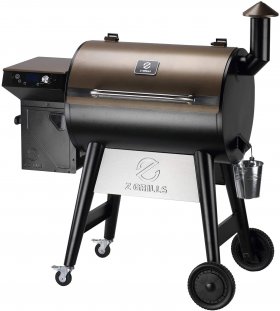 Z GRILLS 2021 Upgraded Wood Pellet Grill Smoker Portable for Outdoor BBQ, 8 in 1 BBQ Grill and Smoker with Digital Temperature Control, Hopper Clean-Out, 697 sq. in (Rain Cover Included)