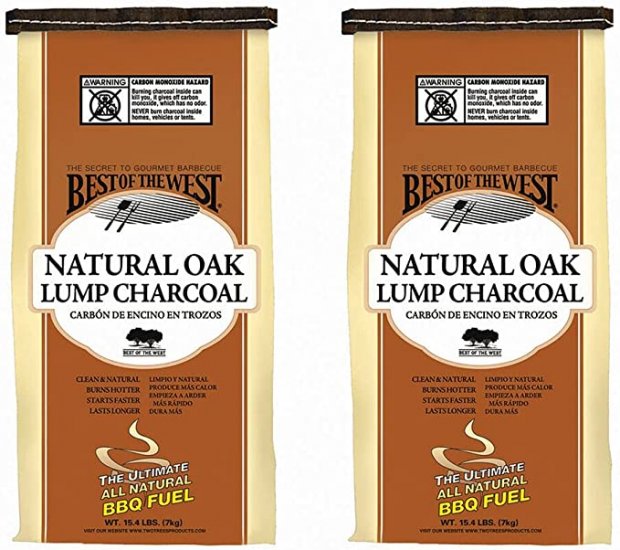 2 Pcs 15.4 Lbs Natural Oak Lump Charcoal