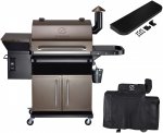 Z GRILLS Wood Pellet Grill BBQ Smoker for Outdoor Cooking with Folding Shelf and Cover