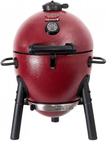 Char-Griller AKORN Jr. Portable Kamado Charcoal Grill, Red