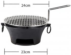 Charcoal Grill Cast Iron Portable BBQ Grill Desk Tabletop Smoker BBQ Home Outdoor Barbecue Tool With Grill Net Charcoal Grill Outdoor Cooking Picnic Barbecue