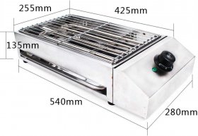 Electric Countertop Grill 2800W Portable Smokeless Barbecue Oven Griddle Stainless Steel Indoor Outdoor with Pan 110V US