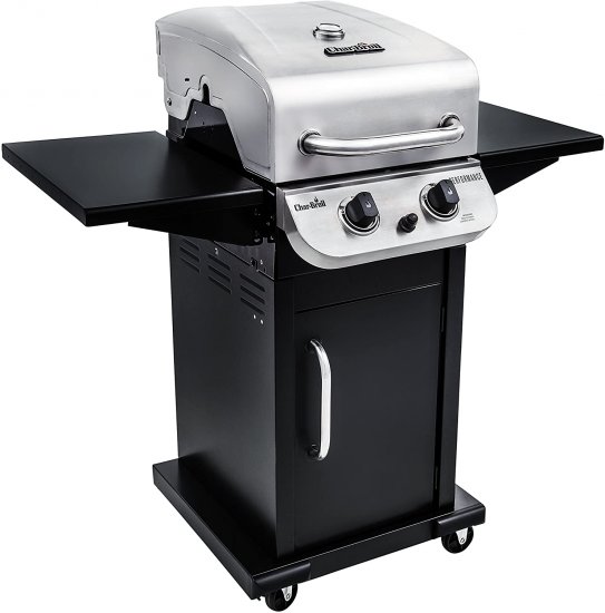 Char-Broil Performance Series 2-Burner Cabinet Liquid Propane Gas Grill, Stainless Steel