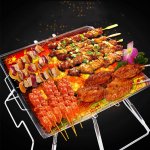 WANGF Outdoor Stainless Steel Multifunctional Grill Portable Foldable Barbecue Stove Charcoal Stove 353521CM Light and Durable Multiple People