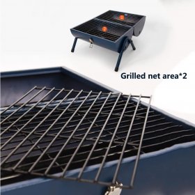 WANGF Barbecue Small Household Charcoal Stove Grilled Net Area2 Double Sided Barbecue Outdoor Portable Double Sided Enamel Grill 424030cm