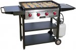 Camp Chef Flat Top Grill, True Seasoned Griddle Surface, Four 12,000 BTUs/Hr. stainless steel Burners