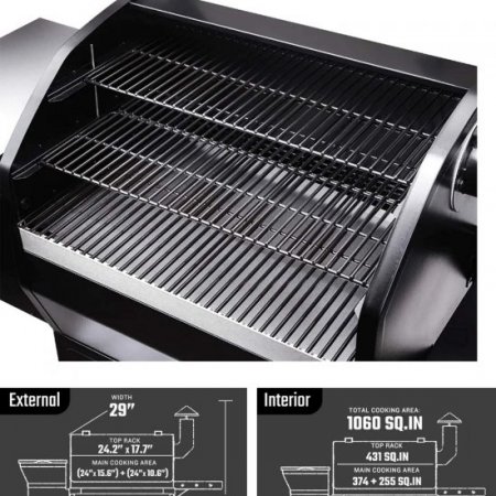 Z GRILLS Wood Pellet Grill and Smoker 1000 SQ IN Cooking Area 8-in-1 outdoor grill and smoker for Big Family + 40LB Wood Pellets