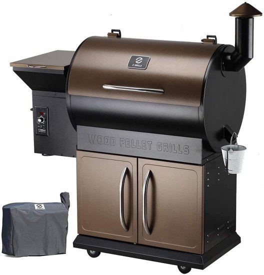 Z GRILLS Wood Pellet Grill Smoker for Outdoor Cooking with Cover, 2021 Upgrade, 8-in-1 & Pid Controller