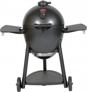 Char-Griller Akorn Kamado Charcoal Grill, Graphite & 6755 AKORN Grill Cover, Black