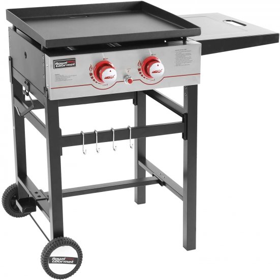 Royal Gourmet Regal 2-Burner Propane Gas Grill Griddle, 22\'\' L, Black