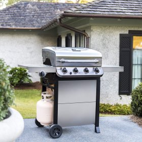 Char-Broil Performance 4-Burner Cart Style Liquid Propane Gas Grill, Stainless Steel