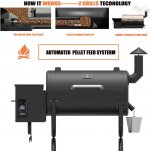 Z GRILLS Wood Pellet Grill BBQ Smoker Black