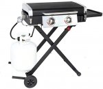 25 Inch Outdoor Portable Gas Grill Griddle - 2 Burner LP Propane w/ (Steel)