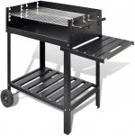 vidaXL BBQ Stand Charcoal Barbecue 2 Wheels Charcoal Barbecue Grill Charcoal Smoker BBQ Stand BBQ Offset Smoker Pedestal Charcoal Grill