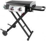 25 Inch Outdoor Portable Gas Grill Griddle - 2 Burner LP Propane w/ (Steel)