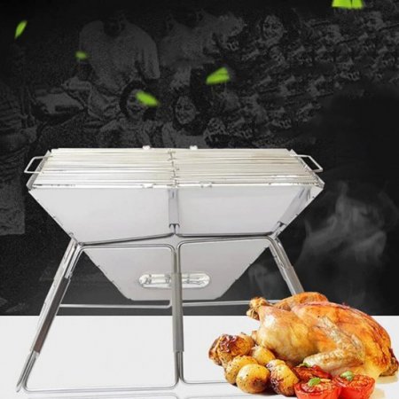 WANGF Outdoor Stainless Steel Multifunctional Grill Portable Foldable Barbecue Stove Charcoal Stove 353521CM Light and Durable Multiple People