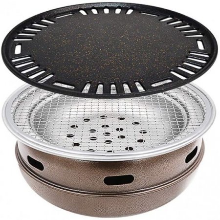 Guoguocy BBQ Barbeque Barbecue,Maifan Stone Baking Dish,Korean Smokeless Charcoal Barbecue Grill,Can Put 2-3KG Char at A Time,29.5cm