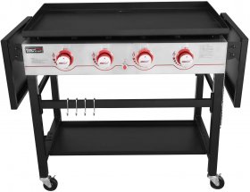 Royal Gourmet 36-inch 4-Burner Flat Top Propane Gas Grill Griddle, for BBQ, Camping, Red