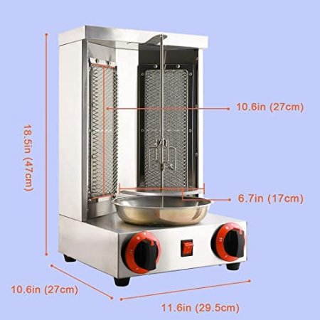 Shawarma Grill Machine - propane doner kebab machine vertical broiler with 2 Burner