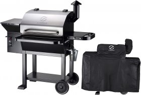 Z GRILLS 2021 Upgrade Wood Pellets Grill 1000 SQ IN 20LB Hopper 8-in-1 Outdoor Smoker Grill Cover Included