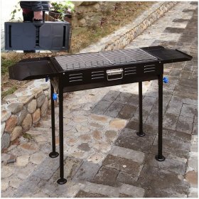 WANGF BBQ Grill Household Charcoal Outdoor Grill Wood Charcoal Grill Frying and Roasting Expanded Size 1183075cm Applicable Number 5-15 People
