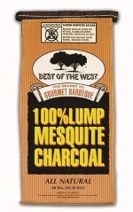 Best of the West Premium Mesquite Natural Lump BBQ Grill Smoker Charcoal, 40 Pounds