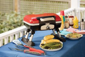 Cuisinart CGG-180T Petit Gourmet Portable Tabletop Propane Gas Grill, Red