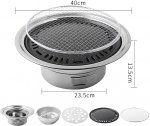 Charcoal Grill Household Outdoor Charcoal Grill Portable Meal Gathering Round BBQ Grill Stainless Steel Charcoal Grill Outdoor Cooking Picnic Barbecue