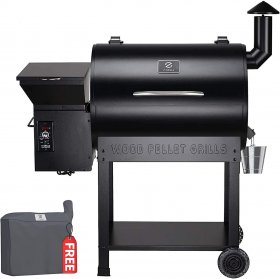 Z GRILLS Wood Pellet Smoker, 700sq in 8-1 BBQ Grill, Auto Temperature Control Pellet Smoker(Cover, Oil Collector Included)
