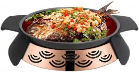 Guoguocy BBQ Barbeque Barbecue Grill,Korean Smokeless Alcohol Charcoal Grill, Fish Grill,Maifan Stone Non-Stick Coating,Indoor and Outdoor,2 Color (Color : A, Size : 34cm13cm)