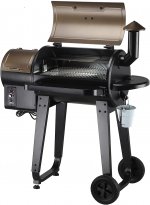 Z GRILLS 2020 Upgrade Wood Pellet Grill & Smoker 6 in 1 BBQ Grill Auto Temperature Control, 450 Sq in Bronze