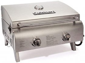 Cuisinart CGG-306 Chef's Style Propane Tabletop Grill, Two-Burner, Stainless Steel & CFGS-222 Take Along Grill Stand