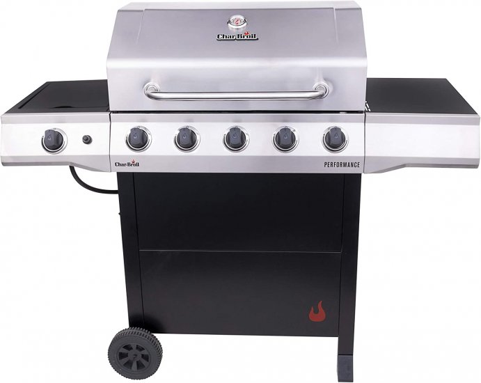 Char-Broil Performace 5-Burner Cart-Style Liquid Propane Gas Grill, Stainless/Black