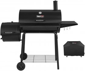 Royal Gourmet Charcoal Grill Offset Smoker with Cover, 811 Square Inches, Black, Outdoor Camping