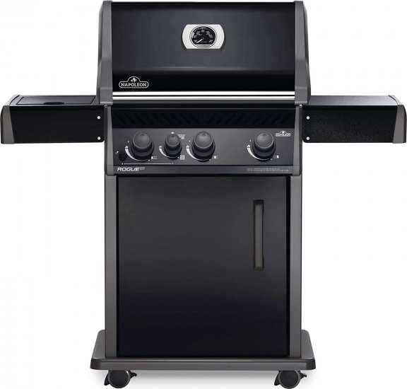 Napoleon Rogue XT 425 SIB Gas Grill, sq. in + Infrared Side Burner, Black