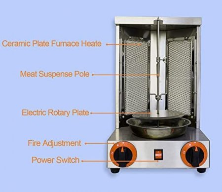 Shawarma Grill Machine - propane doner kebab machine vertical broiler with 2 Burner