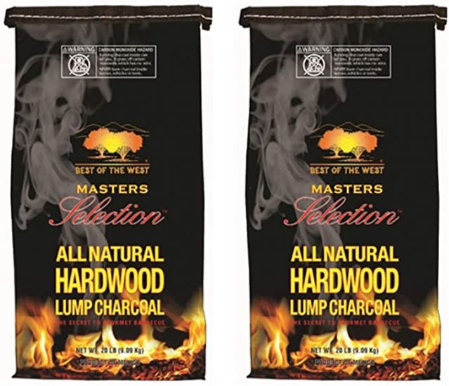 Best of The West Masters Selection 20 Pound Bag All Natural Hardwood Lump Charcoal for Grilling, Smoking, and Outdoor Cooking (2 Pack)