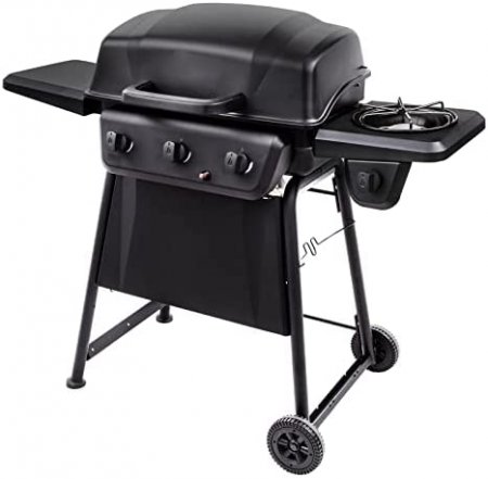 Classic Liquid Propane Gas Grill - With Side Burner, 24.1 x 51.2 x 43.5 inches, Black