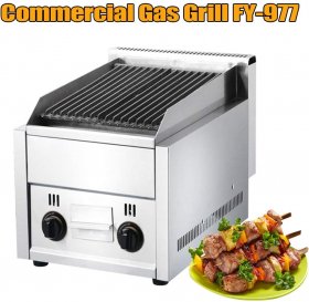 LOYALHEARTDY Gas Grill Stainless Steel Grill Volcanic Rock Grill Lava Rock Grill BBQ Equipment Gas Stratus Char Broiler Cabinet Gas Grill for Commercial