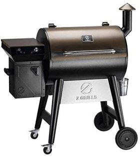 Z Grills 2021 Upgrade Wood Pellet Grill & Smoker, 8 in 1 BBQ Grill with PID Controller, Meat Probes, Hopper Clean-Out & Pellet View Window, inch Cooking Area, 700 sq in Bronze