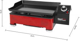Royal Gourmet 18-Inch Portable Table Top Propane Gas Grill Griddle for Camping, red