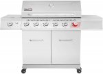 Royal Gourmet Premier 6 BBQ Stainless Steel Propane Gas Grill with Sear Side Burner Cabinet Style Outdoor Party Cooking, Silver