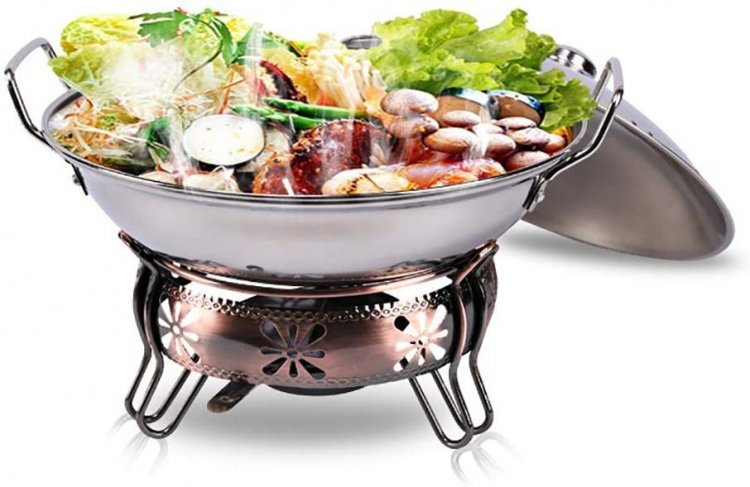 Guoguocy BBQ Barbeque Barbecue Grill,Korean Household Smokeless Stainless Steel Alcohol Dry Boiler,High Efficiency and Energy Saving Bottom,22cm (Size : 22cm22cm)