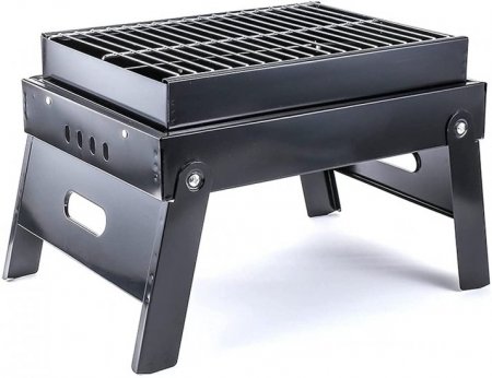 Charcoal Grill, Folding Portable Barbecue Gril 3 People Or More Barbecue Smoker Grill For Picnic, Patio And Backyard Barbecue With (Color : Default)