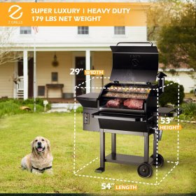 Z GRILLS Wood Pellet Grill and Smoker 1000 SQ IN Cooking Area 8-in-1 outdoor grill and smoker for Big Family + 40LB Wood Pellets
