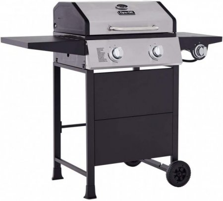 Dyna-Glo 2-Burner Open Cart Propane Gas Grill in Stainless Steel and Black