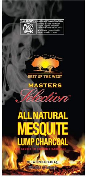 Best of the West All-Natural Mesquite Lump Charcoal for Grilling or Smoking, No Added Preservatives, 20 Pound Bag