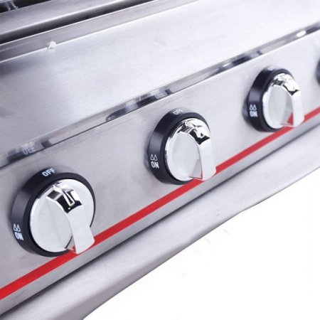 8 Burner commercial Gas LPG Grill - Tabletop Smokeless Outdoor Barbecue Cooker Stainless Steel Gas LPG Grill Cooker for Outdoor BBQ Tabletop Cooker Stainless Steel