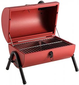 Charcoal Grill, With Lid Portable Camping Grill Large Stainless Steel Mountable Charcoal Barbecue Grill For Outdoor Cooking Camping Picnic Outdoor Garden Charcoal Bbq Grill Party (Color : Red)